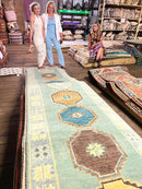 Caladesi 2.6x15.9 Multi-Colored Hand-Knotted Modern Runner | Banana Manor Rug Company