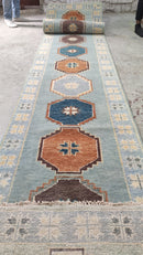 Caladesi 2.6x15.9 Multi-Colored Hand-Knotted Modern Runner | Banana Manor Rug Company