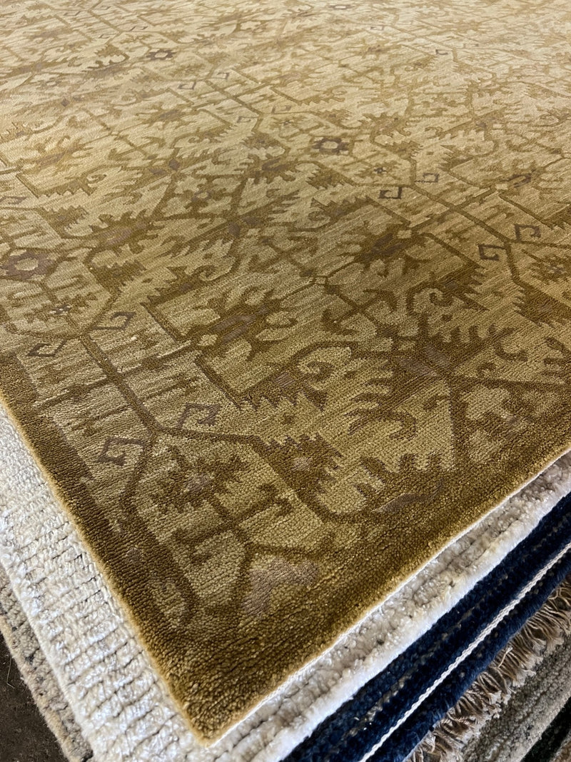 Calloway 8x10 Gold Hand-Knotted Oushak Rug | Banana Manor Rug Company