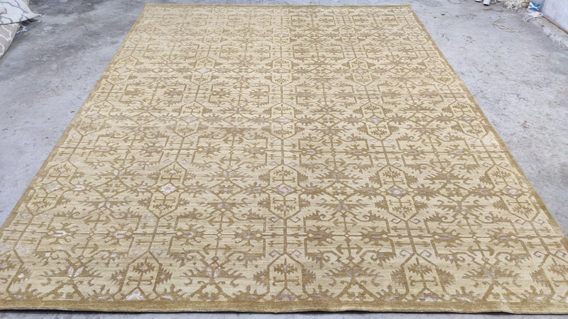 Calloway 8x10 Gold Hand-Knotted Oushak Rug | Banana Manor Rug Company