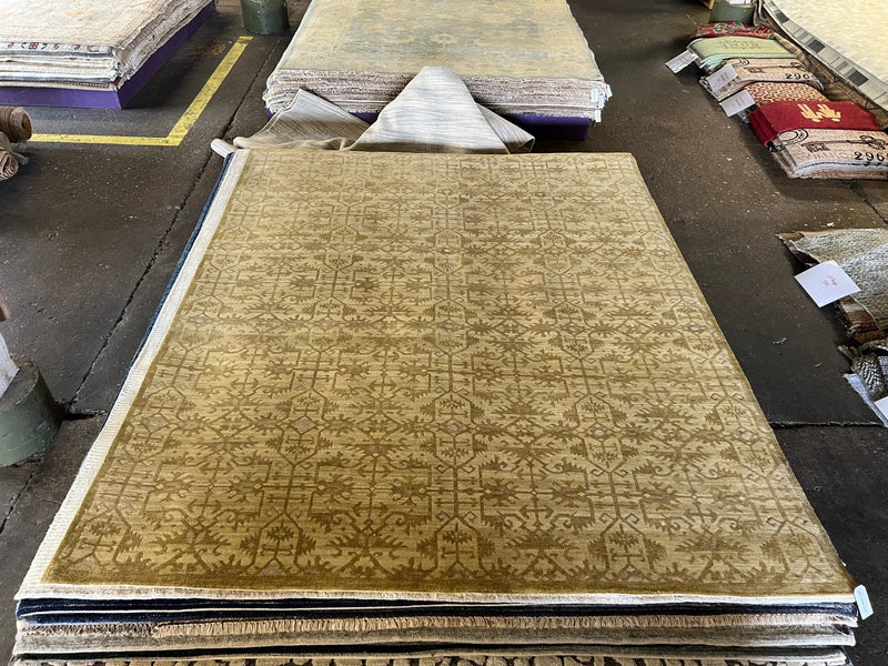 Calloway 8x10 Gold Hand-Knotted Oushak Rug | Banana Manor Rug Company