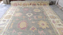 Calvin 9x12.3 Grey and Cream Hand-Knotted Oushak Rug | Banana Manor Rug Company