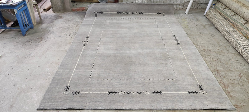 Camel Milk Cocktail 6.6x10 Grey Handwoven Rug | Banana Manor Rug Company