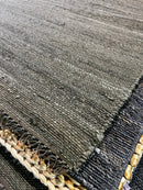 Captain Beefheart 4x6 Blue Handwoven Jute Durrie Rug | Banana Manor Rug Company