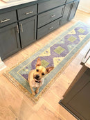 Caren 2.6x9.9 Blue Modern Hand-Knotted Runner | Banana Manor Rug Company