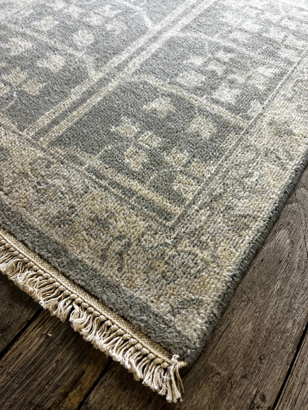 "Carine" Dark Grey Hand-Knotted Oushak 8x10 | Banana Manor Rug Company