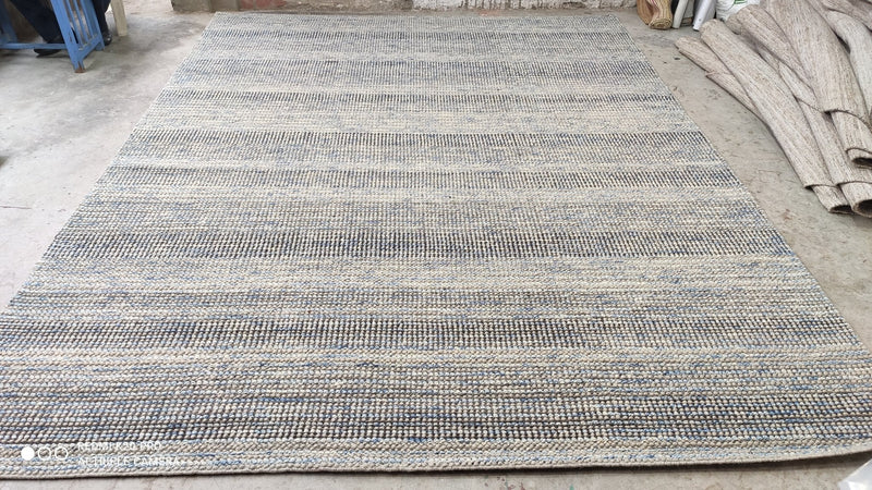 Carlita 9x12 Handwoven Grey Durrie Rug | Banana Manor Rug Company