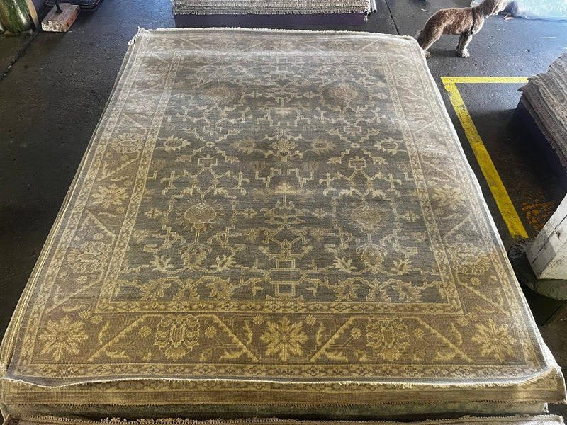 Carrie Barron 7.9x9.9 Silver and Grey Hand-Knotted Oushak Rug | Banana Manor Rug Factory Outlet