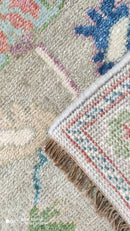 Carrol 2.9x14 Light Green Hand-Knotted Oushak Runner | Banana Manor Rug Company