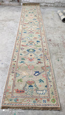 Carrol 2.9x14 Light Green Hand-Knotted Oushak Runner | Banana Manor Rug Company