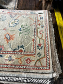 Carrol 2.9x14 Light Green Hand-Knotted Oushak Runner | Banana Manor Rug Factory Outlet