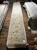 Carrol 2.9x14 Light Green Hand-Knotted Oushak Runner | Banana Manor Rug Factory Outlet
