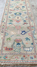 Carrol 2.9x14 Light Green Hand-Knotted Oushak Runner | Banana Manor Rug Company