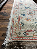 Carrol 2.9x14 Light Green Hand-Knotted Oushak Runner | Banana Manor Rug Factory Outlet