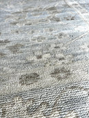 Cassandra Cain 9x11.6 Aqua and Grey Hand-Knotted Oushak Rug | Banana Manor Rug Company