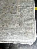 Cassandra Cain 9x11.6 Aqua and Grey Hand-Knotted Oushak Rug | Banana Manor Rug Company