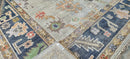 Cathy Kincaid Light Grey and Grey Hand-Knotted Oushak Rug 8x10 | Banana Manor Rug Company