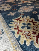 Cayla 8x10 Blue and Silver Hand-Knotted Oushak Rug | Banana Manor Rug Company