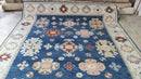 Cayla 8x10 Blue and Silver Hand-Knotted Oushak Rug | Banana Manor Rug Company