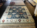 Cayla 8x10 Blue and Silver Hand-Knotted Oushak Rug | Banana Manor Rug Company