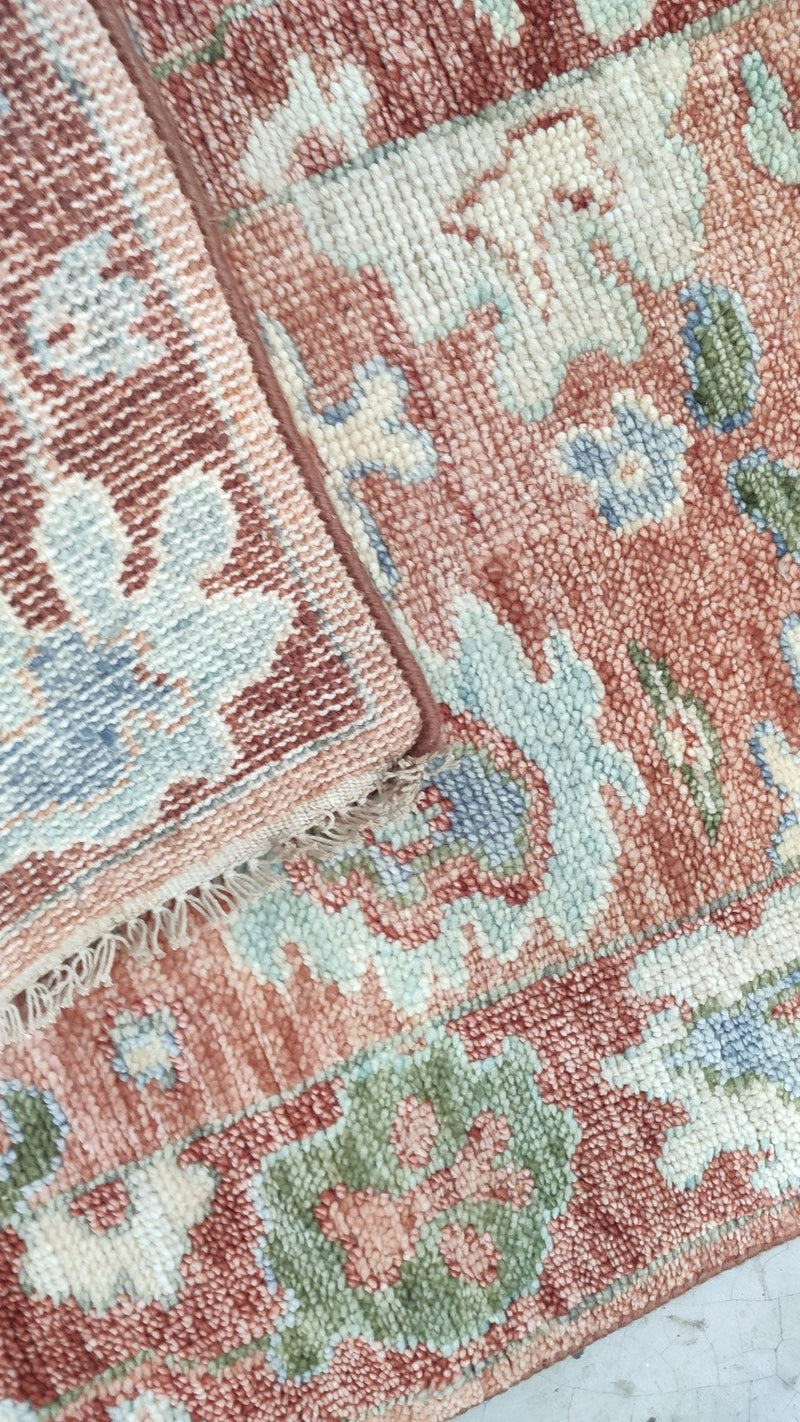 Cecily 2.6x14.3 Rust Hand-Knotted Oushak Runner | Banana Manor Rug Company