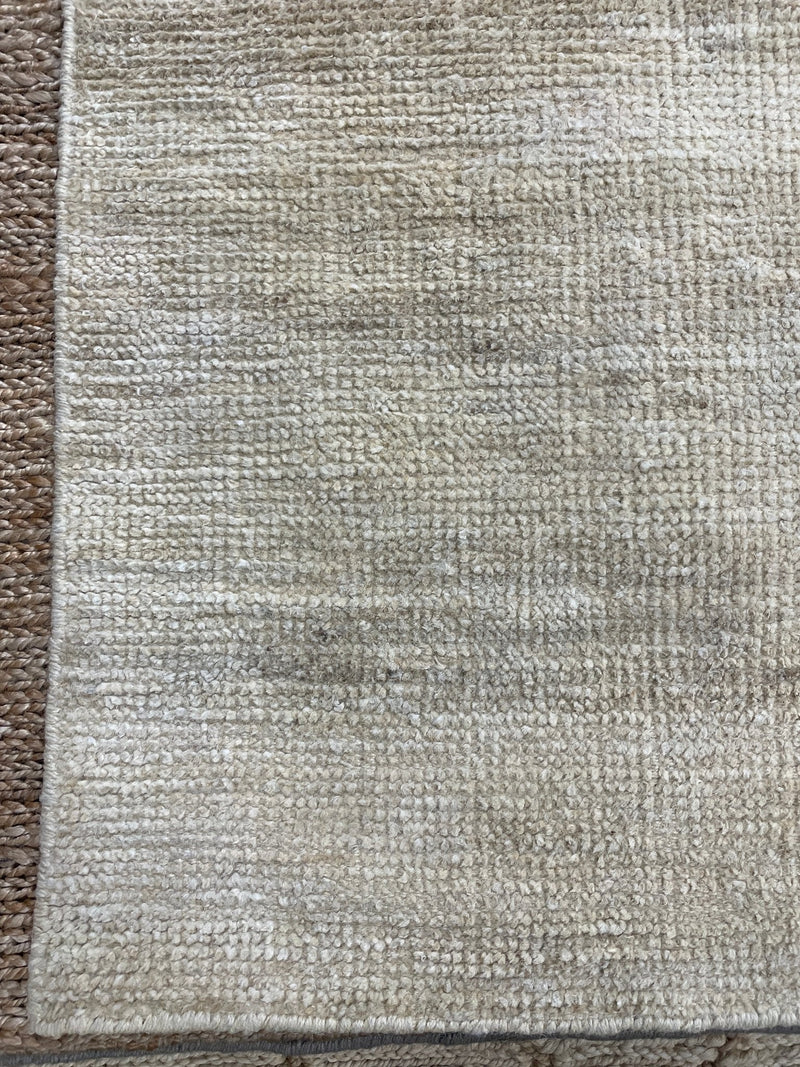 Chano Amenguale 6.3x8.9 White Tip Sheared Durrie Rug | Banana Manor Rug Company