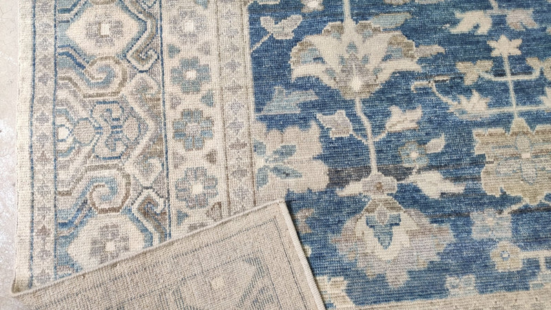 Chapelle ( Multiple Sizes) Blue Hand-Knotted Oushak Rug | Banana Manor Rug Company