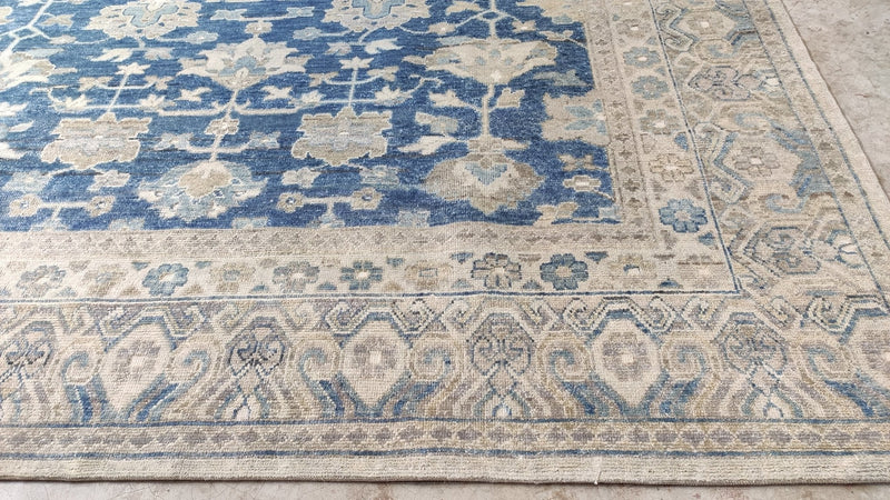 Chapelle ( Multiple Sizes) Blue Hand-Knotted Oushak Rug | Banana Manor Rug Company