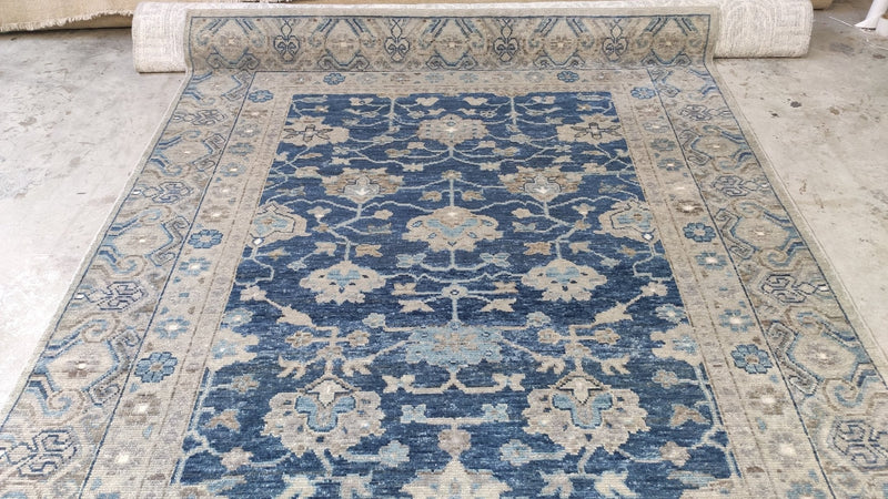 Chapelle ( Multiple Sizes) Blue Hand-Knotted Oushak Rug | Banana Manor Rug Company