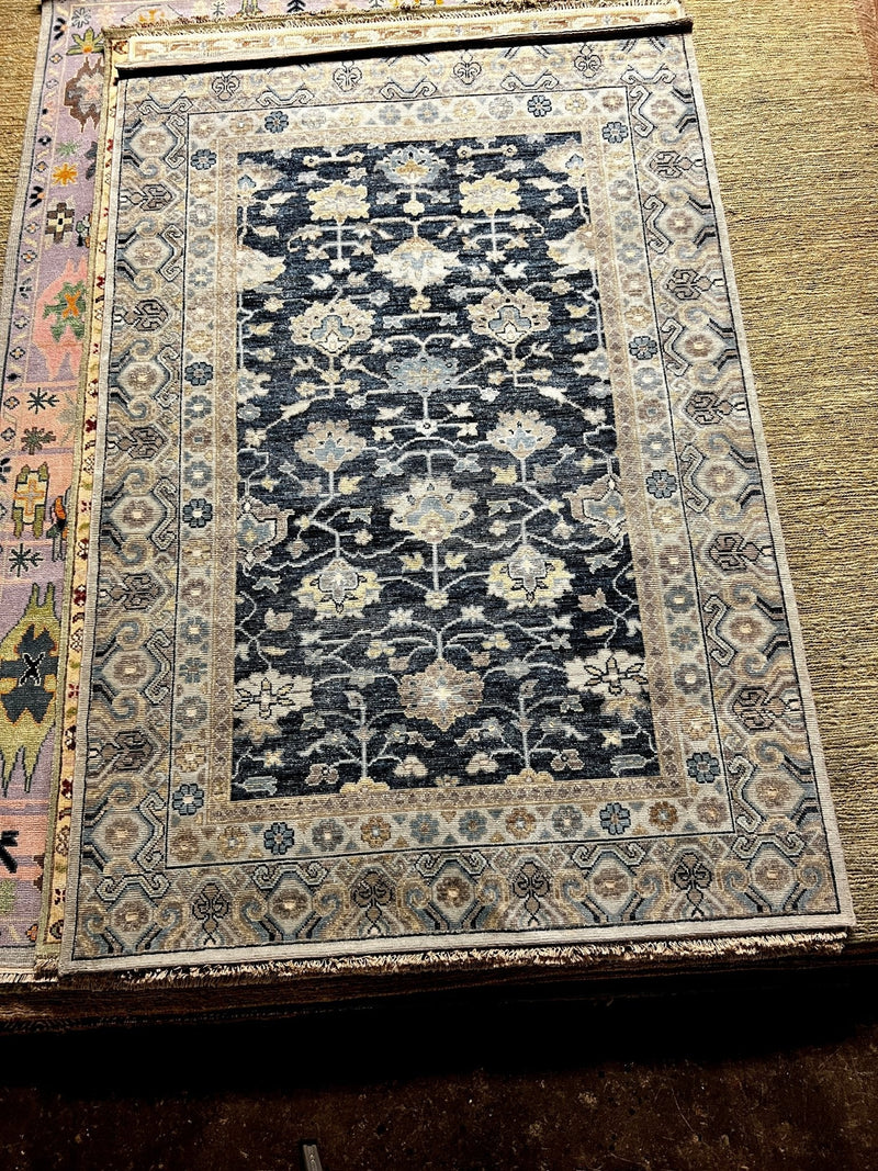 Chapelle ( Multiple Sizes) Blue Hand-Knotted Oushak Rug | Banana Manor Rug Company