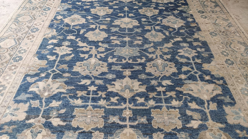 Chapelle ( Multiple Sizes) Blue Hand-Knotted Oushak Rug | Banana Manor Rug Company