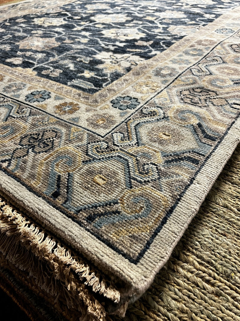 Chapelle ( Multiple Sizes) Blue Hand-Knotted Oushak Rug | Banana Manor Rug Company