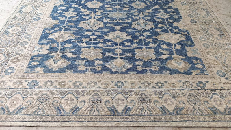 Chapelle ( Multiple Sizes) Blue Hand-Knotted Oushak Rug | Banana Manor Rug Company