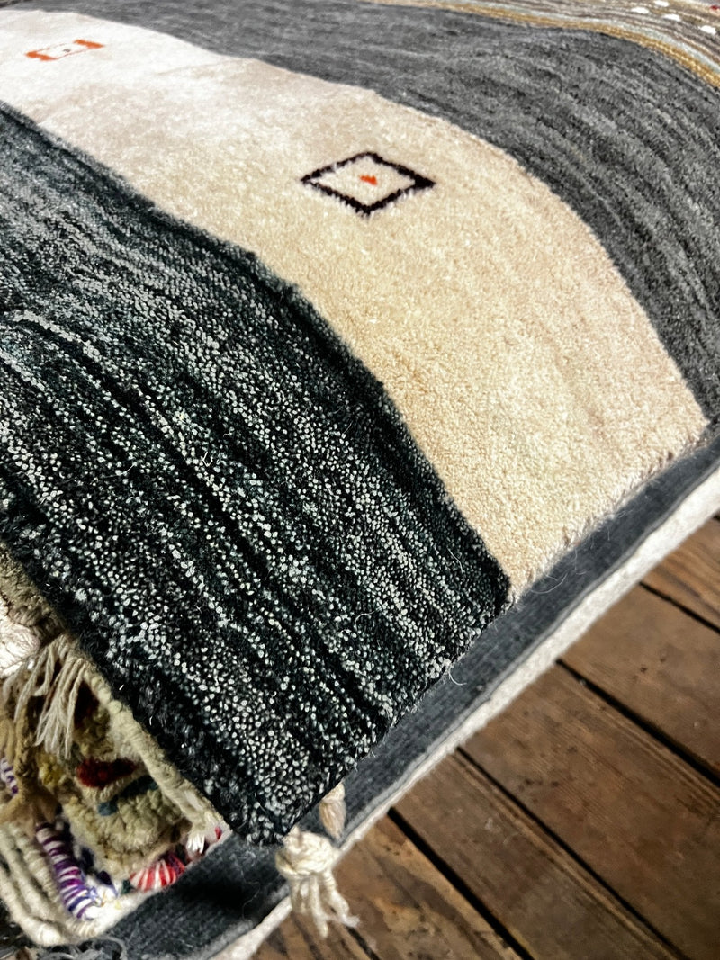 Charlie Babineaux 3.3x11.3 Grey and Multi-Colored Handwoven Gabbeh Runner | Banana Manor Rug Factory Outlet