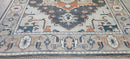 Charlotte Charke Hand-Knotted Oushak Rug Dark Grey and Tan 9x12 | Banana Manor Rug Company