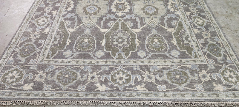 Charlotte Moss Grey Hand-Knotted Oushak Rug 8x10.3 | Banana Manor Rug Company