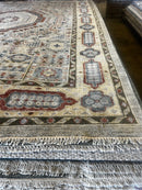 Cherry 10x14 Grey and Yellow Hand-Knotted Oushak Rug | Banana Manor Rug Factory Outlet