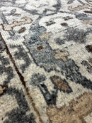 Cheryl Eisen Grey, Tan, and Ivory Hand-Knotted Oushak Runner (Multiple Sizes) | Banana Manor Rug Company