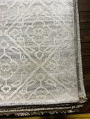 Cheryl Van Duyne Silver and Grey Hand-Knotted Runner 2.9x8.9 | Banana Manor Rug Company