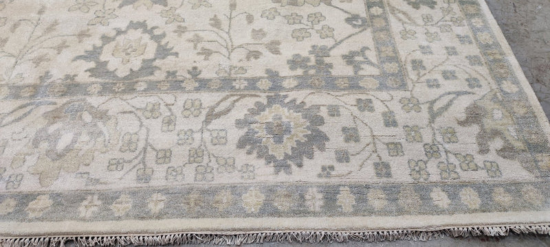 Chloe Arnold Hand-Knotted Oushak Rug Ivory 9x12 | Banana Manor Rug Company