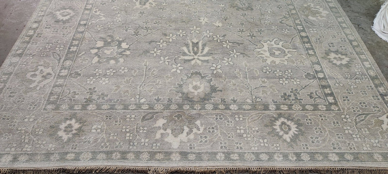 Christiane Lemieux Tan and Grey Hand-Knotted Oushak Rug 8x10 | Banana Manor Rug Company