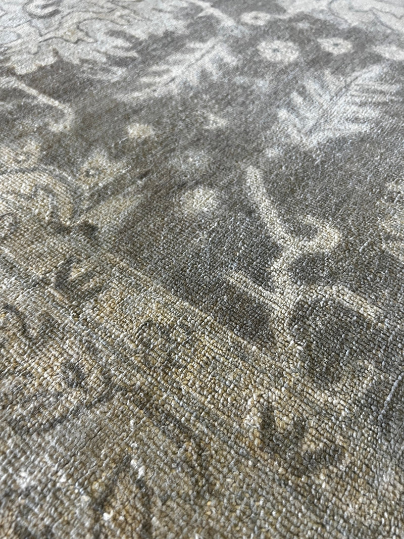 Christina Hendricks 8.9x11.3 Light Brown and Ivory Hand-Knotted Oushak Rug | Banana Manor Rug Company