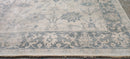 Christine Gachot 9x12 Ivory and Light Green Hand-Knotted Oushak Rug | Banana Manor Rug Company