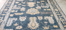 Christine Vroom Dark Green and Grey Hand-Knotted Oushak Rug 8.3x10.3 | Banana Manor Rug Company