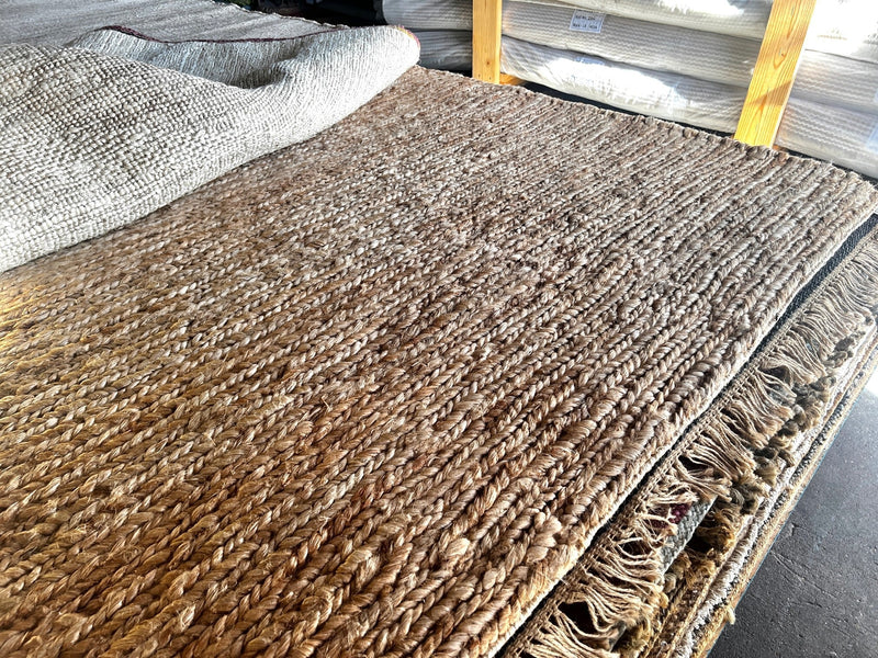 Chunky 8.2x10.2 Natural Handwoven Jute Rug | Banana Manor Rug Company