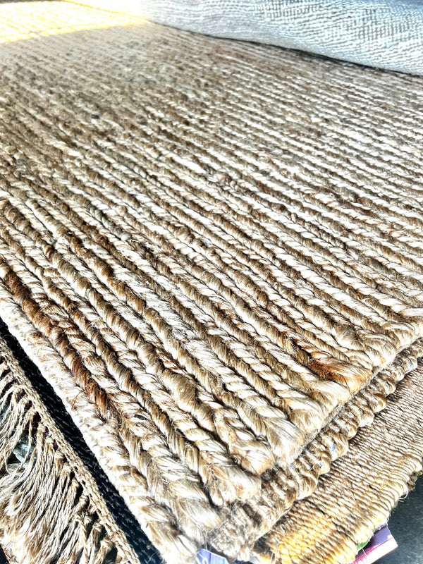 Chunky 8.2x10.2 Natural Handwoven Jute Rug | Banana Manor Rug Company