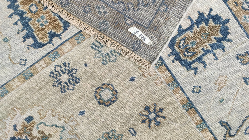 Clara Cleymans 9x12 Light Gold and Beige Hand-Knotted Oushak Rug | Banana Manor Rug Company