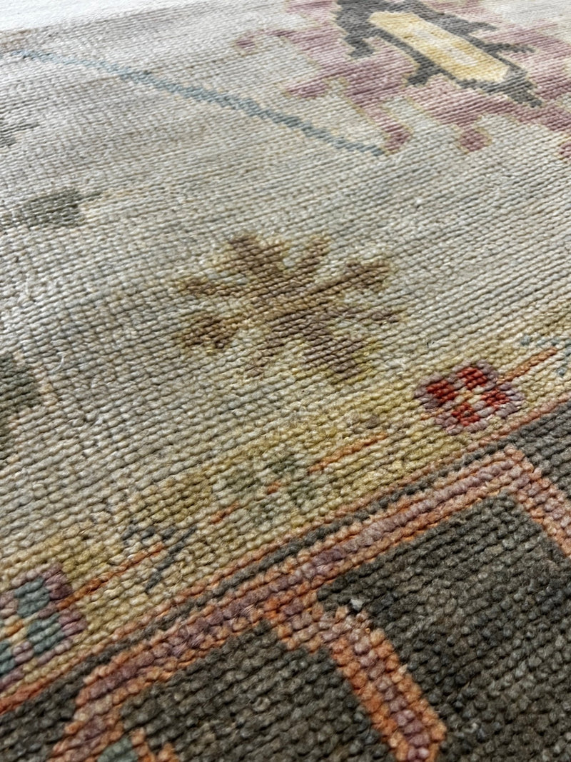 Clarissa Bronfman 9.3x11.9 Tan and Grey Hand-Knotted Oushak Rug | Banana Manor Rug Factory Outlet