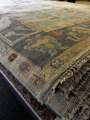 Clarissa Bronfman 9.3x11.9 Tan and Grey Hand-Knotted Oushak Rug | Banana Manor Rug Factory Outlet