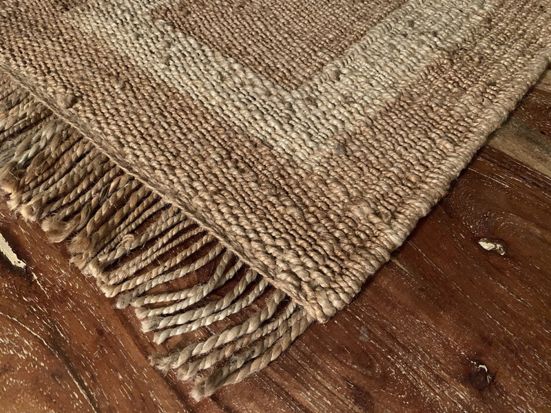 Classic Jute With Square Handwoven Flatweave Rug with and w/out fringe | Banana Manor Rug Company